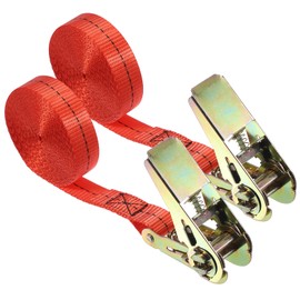 PATIKIL Lashing Straps 1" x 16.4', 2 Pack Adjustable Ratchet Cargo Tie Down Cinch Strap 1760lbs Break Strength for Motorcycles Trailer Kayak Cargo, Red