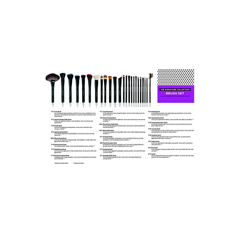 SHANY Pro Set de 24 brochas hechas a mano con