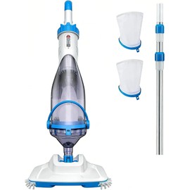 Consciot Pool Vacuum for Above Ground Pool & Inground Pool, Rechargeable Handheld Cleaner with Telescopic Pole,18.5 GPM Suction, 13.4" Head, 60-Min Runtime, for Spa & Hot Tub