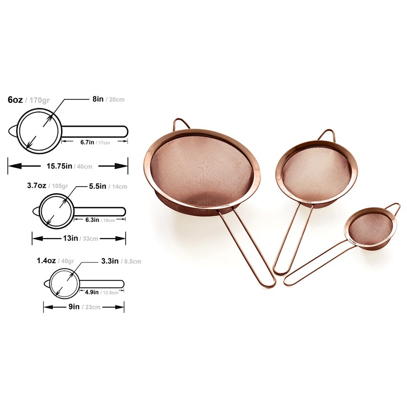 Proto Future Strainer Set Fine Mesh – Premium 304 Stainless