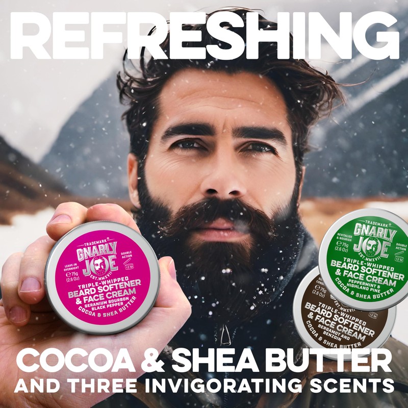 Gnarly Joe Beard Softener Gift Pack for Men (3 Jars,