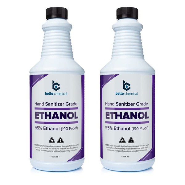 Medical Grade Ethanol - 95% Ethyl Alcohol - for Hand Sanitizer Production - No Fermentation Smell - Does Not Contain Methanol (Ethyl Alcohol - Medical Grade (32oz) (Pack of 2 (64oz))