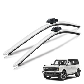 Clix Wipers For Ford Bronco (18"/18") White Windshield Wiper Blades, All-Weather Replacement Wipers - Complete Front Set of 2, Includes Quick Connect Clips (2021-2023)
