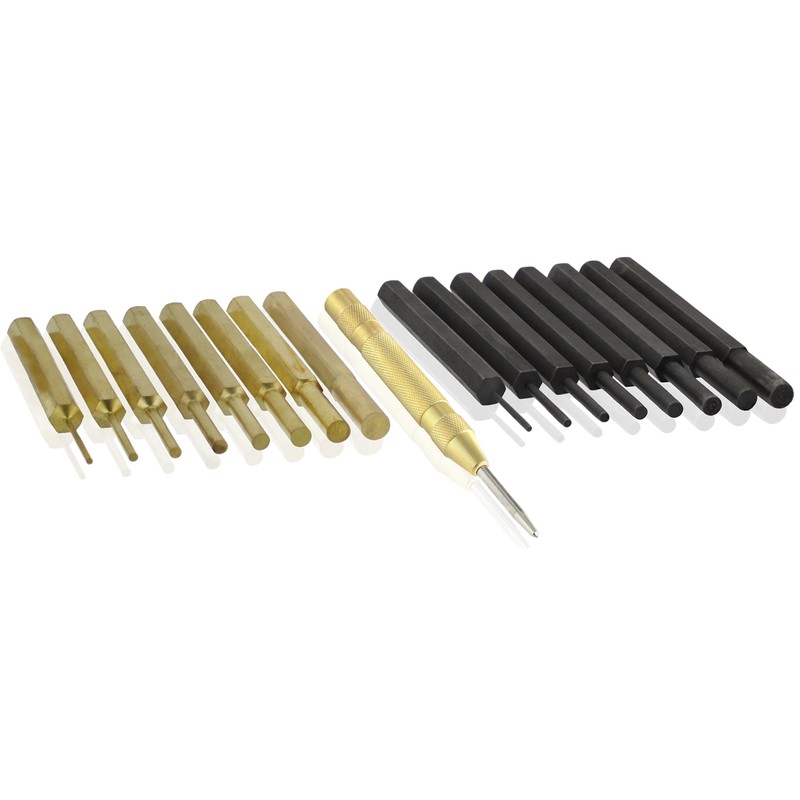 Drixet 18 Piece Steel & Brass Punch Set with Automatic