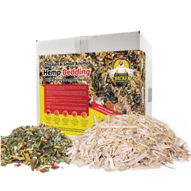 Hemp Bedding for Chicken Coop, with Anti Odor Herbs - Small Animal Litter for Guinea Pig, Hamster, Bunny Rabbit, Snake, Ferret, Tortoise, Rat and More - Pine Wood Shavings Alternative Poultry 1cuft