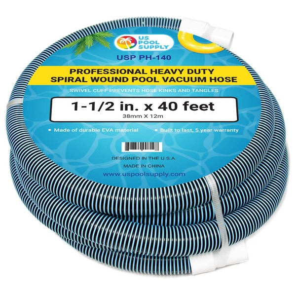 U.S. Pool Supply 1-1/2" x 40 Foot Professional Heavy Duty