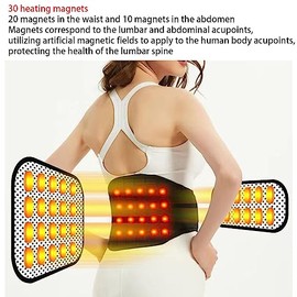 Faja Protectora Lumbar Autocalentable Cinturón Magnético Para Aliviar El Dolor Para El Dolor De Espalda Lumbar, Hernias Discales, Ciática Y Artritis  