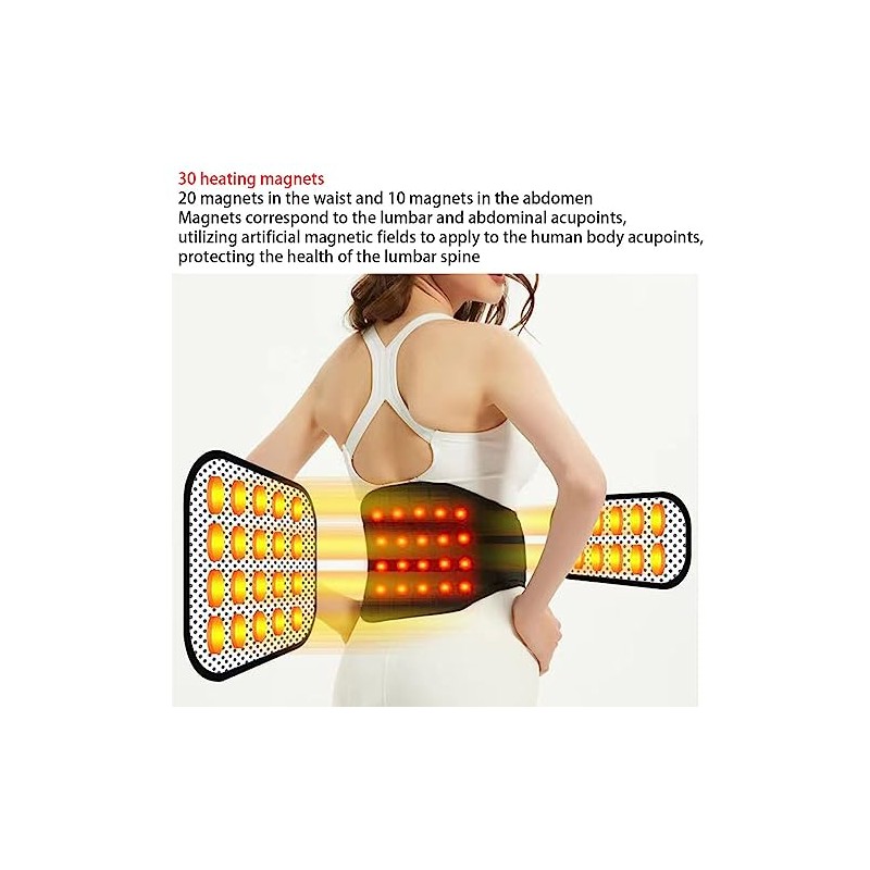 Faja Protectora Lumbar Autocalentable Cinturón Magnético Para Aliviar El Dolor