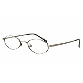 Calabria Metal Flex KIDS U Oval Blue Light Blocking Reading Glasses +2.25 Pewter Silver Girls
