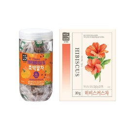 Nokchawon [녹차원] 호박팥차 40T+히비스커스차 20T [Green Tea World] Pumpkin Red Bean Tea 40T + Hibiscus Tea 20T
