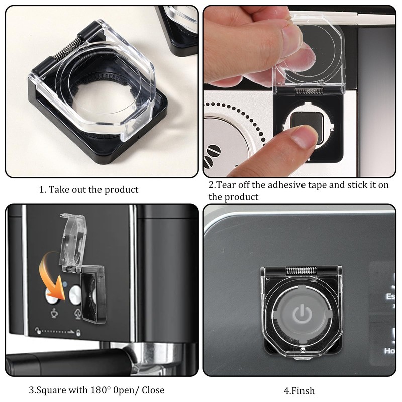 2 Pcs Power Push Button Switch Covers, Waterproof Dustproof Computer