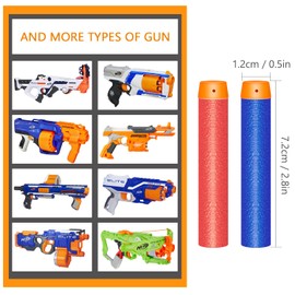Refill Darts, 200 Pack Refill Bullets Compatible with Nerf Guns for Nerf N-Strike Elite Series Blasters Toy Guns. Children Kids Birthday Christmas Role Play Nerf Battle Game Gift