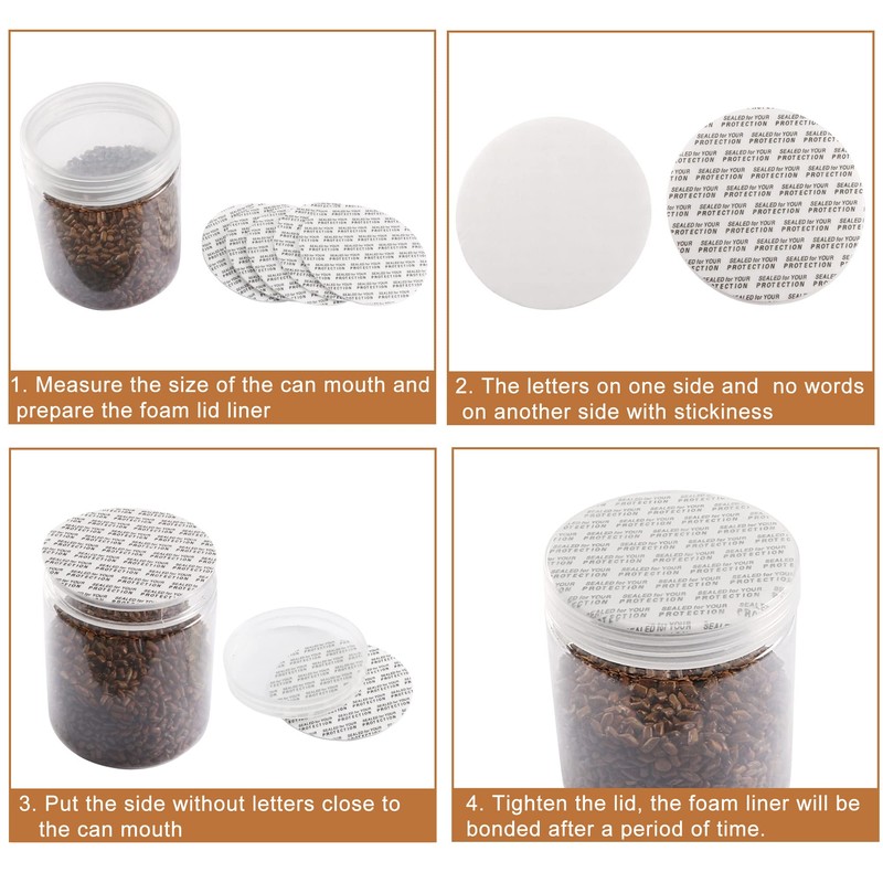 PATIKIL 63mm/2.48" Foam Lid Liner, 50Pack PS Foam Resistant Tamper