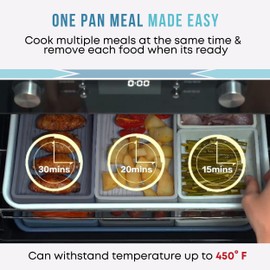 Sandunes Large Silicone Baking Sheet Pan Dividers for Oven Cooking & Meal Prep - Easy to Clean Nonstick Baking Pan Dividers - Silicone Baking Tray Dividers for Oven, Air-Fryer & Microwave