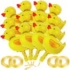 PANYI 30 Pieces Mini Duck Shape Balloons, Aluminum Foil, Reusable