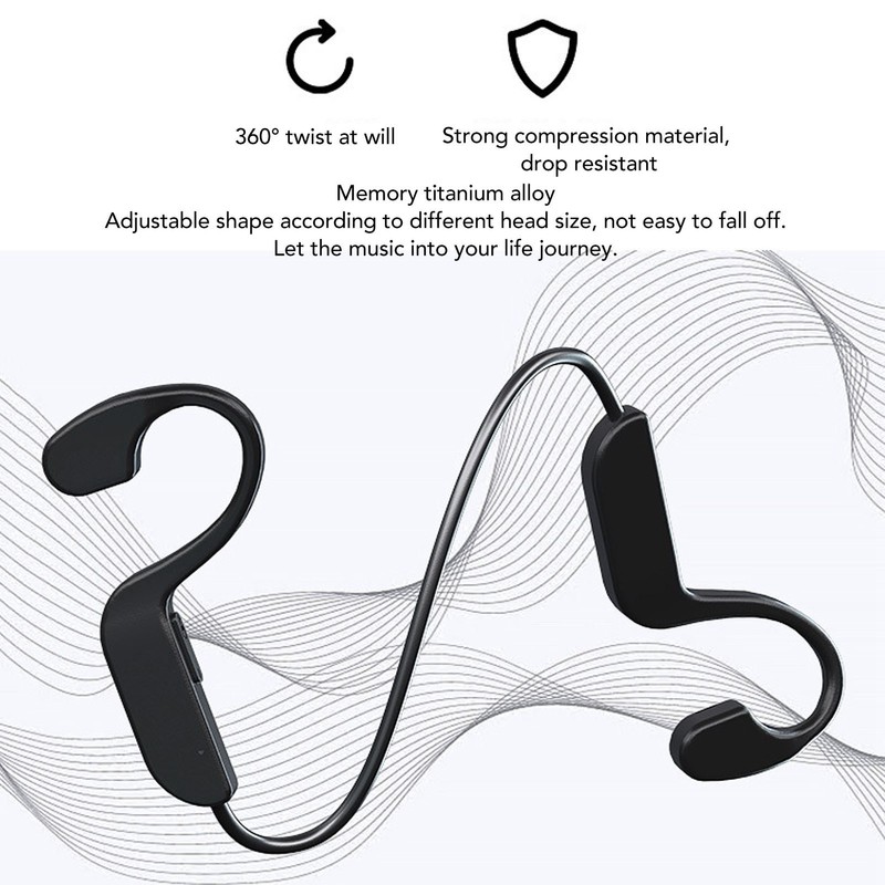 Bone Conduction Bluetooth Headset Memory Titanium Alloy Low Latency Adjustable