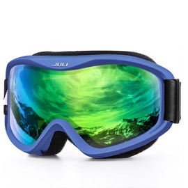 JULI Ski Goggle/Snow Snowboard Goggles for Men, Women & Youth - 100% UV Protection Anti-fog Dual Lens(White Frame+14% VLT Pink Len)