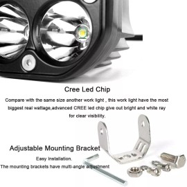 Cree Black 3" INCH  40W LED Pods Spot Cree Led Driving Lamp Cube Lights Light Bar