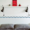 FINGERINSPIRE 2PCS Wave Border Stencils with Brush 30x15cm Plastic