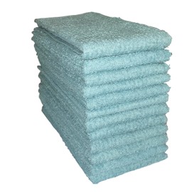 12 Pack, 100% Cotton Ribbed Bar Mops Kitchen Towels Dish Cloths Dish Towels, Super Absorbent, Multi-Purpose for Home, Kitchen and Bar Cleaning 16x19 inch. (12 Pack - 16 x 19 Inch, Turquoise)