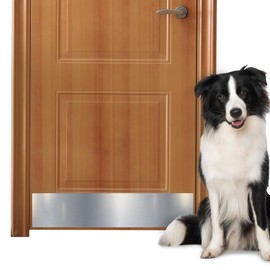 Panther Armor 8x30 Inch Silver Door Kick Plate, 1mm Thick Stainless Steel, Anti-Corrosive Metal Door Plate for Dog Scratching, Door Protector, Durable Kick Plate for Bottom of Door