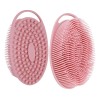 Cepillo Exfoliante De Silicona Para Ducha Con Cuerda Color Rosa