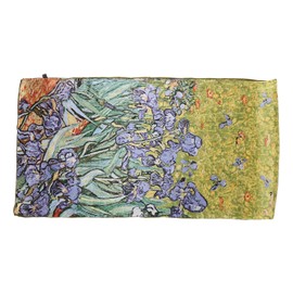 JWSilk Long Charmeuse Silk Scarf Classic Art (Irises by Van Gogh)
