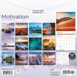Carousel Calendars, Motivation 2026 Wall Calendar, 12.01'' X 12.01'', 16-Month Calendar with Stapled Binding