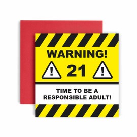 Huxters 21st Birthday Card for him – Funny Birthday Cards for Men – Funny Birthday Warning Happy Birthday Card for son Brother – Nephew Grandson Birthday – (21st)