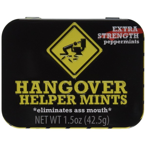 Hangover Helper Mints Tin Extra Strength Gift Gag College Drinking Party Joke (1 Tin)