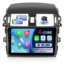 Android 12 Car Radio for Toyota Corolla 2009 2010 2011 2012 2013 with Wireless Carplay Android Auto - 2+32GB 9 Inch IPS Touch Screen Head Unit for Corolla Stereo with GPS BT FM SWC + AHD Backup Camera