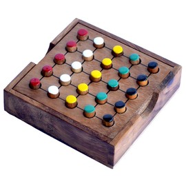 Knobelholz.de Colour Sudoku with 5, Colour Sudoku 5 x 5, Five Different, Colour Match Puzzle, Children's Game, Concentration Game, Entertainment Game for One Person