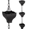 Rifachua 8.5ft Black Rain Chain for Gutters Downspouts Outside, Rain