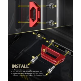 RENO Bed Rail Cleats Combo, 4Pcs Tie-Down Cleat + 2Pcs Tie Down Hook Compatible with Tundra/Tacoma Truck, OEM PT278-35160/35050-S1/35100-S1/35111/35112/PT785-35050-S1/66312-0C010 (Aluminum, Red)