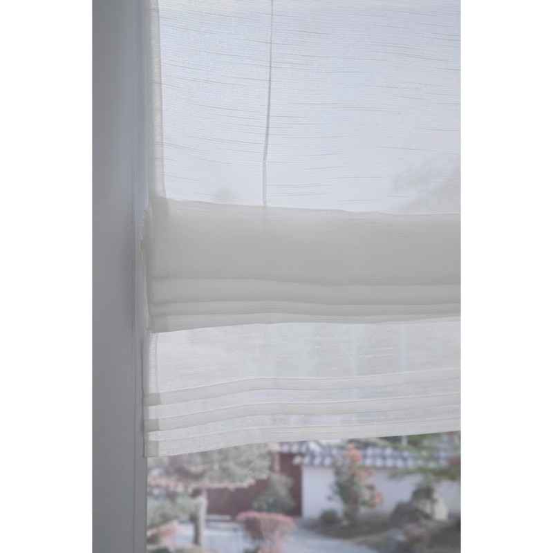 GARDINIA Roman Blind Sheer Voile Tabs White 90cm x 140cm