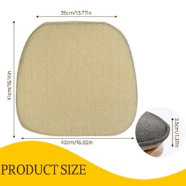 Washable Dinning Room Chair Cushions with Ties & Removable Cover, 16.9" x 16.1" Non Slip Kitchen Chair Pads for Dining Chairs, Indoor Tie on Chair Seat Cushion (Horseshoe-Shaped, Beige)