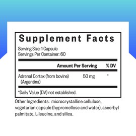 Seeking Health Adrenal Cortex - Adrenal Supplement to Support Healthy Nervous System & Energy - Gluten-Free & Dairy-Free Nervous & Immune System Supplement - 50 mg, 60 Capsules