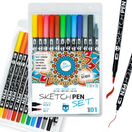 SKULLPAPER® SketchPen Set (Set 01-11 Colours + Blender)