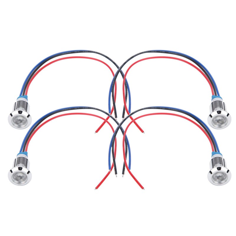 4 sets of common anode round LEDs, 10 mm pre-wired