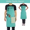 Stenffy Handmade Work Apron,Cotton Canvas,Multiple Pockets,Adjustable Cross Back Weight Apron,BBQ,Cafe,Kitchen,Painting,Carpenter,Artist