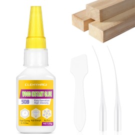 ClenyMagi Wood Glue, Waterproof Tacky Glue, High Strength Fast Drying Clear Wood Glue, Wood Glue for Woodworking, Suitable for Furniture, Garden, Wood Crafts, DIY, Metal to Wood (1 Bottle of 25g)