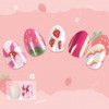 Kids Press on Nails Short Almond Fake Nails Deep Red