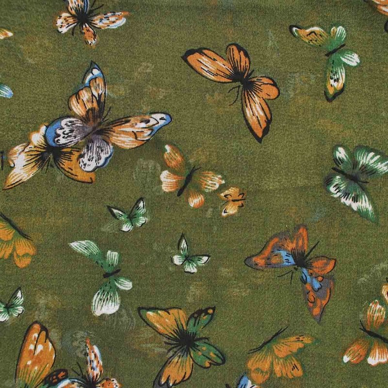 Basic Sense Butterfly chiffon Neck scarf, Khaki