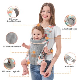 BABYPARK 3-in-1 Baby Carrier Newborn to Toddler - Ergonomic(7.5-45lbs),Cozy Baby Carrier，Enhanced Lumbar Support，Easily AdjustableLightweight & Breathable Child Carrier (geometry)