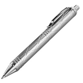 SMOOTHERPRO Stainless Steel Push Button Mechanism Pen Solid Comfortable Weight for Holding Click Ballpoint for Valentines Easter Christmas Birthday Festival Signature Gift(PSS043)