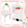 HONEY JOY Kids Vanity, Strawberry Princess Wooden Makeup Dressing Table