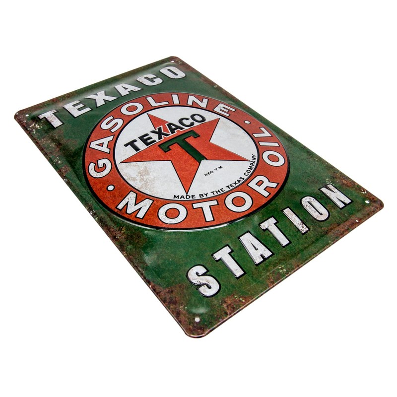 Retro petrol stations metal sign with embossing, suitable for Texaco