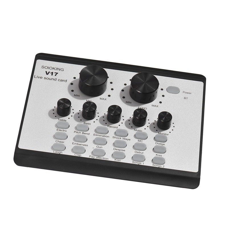 V17 Live Sound Card BT Mini Sound Mixer Multifunctional Voice