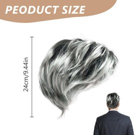 Grandpa Wigs, Fancy Dress old man wig, short Mens Layered Natural Fluffy Synthetic Full Hair Wig Halloween Costume Cosplay Party Hair for Male Daily Use, Halloween Carnival Party Stage Performances