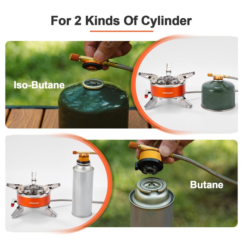 Odoland 4000W Camping Stove, Windproof Adjustable Lightweight Backpacking Gas Stoves,
